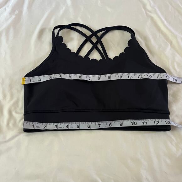 Kate Spade Black Scalloped Strappy Racerback Sports Bra Wmns Sz M - Picture 6 of 6